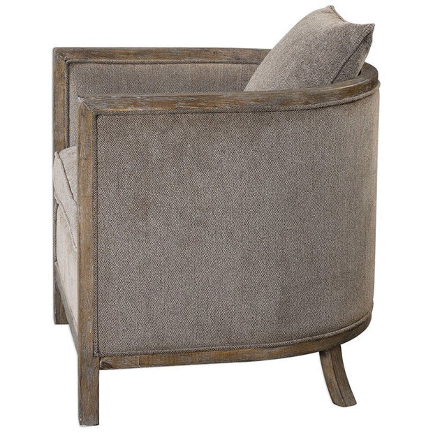 Uttermost Viaggio Gray Chenille Barrel Back Tub Chair