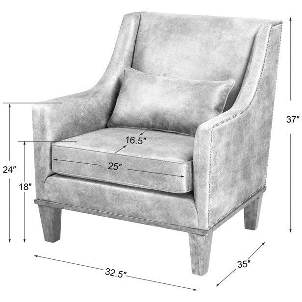 Uttermost Clay Velvety Soft Brown Fabric Armchair