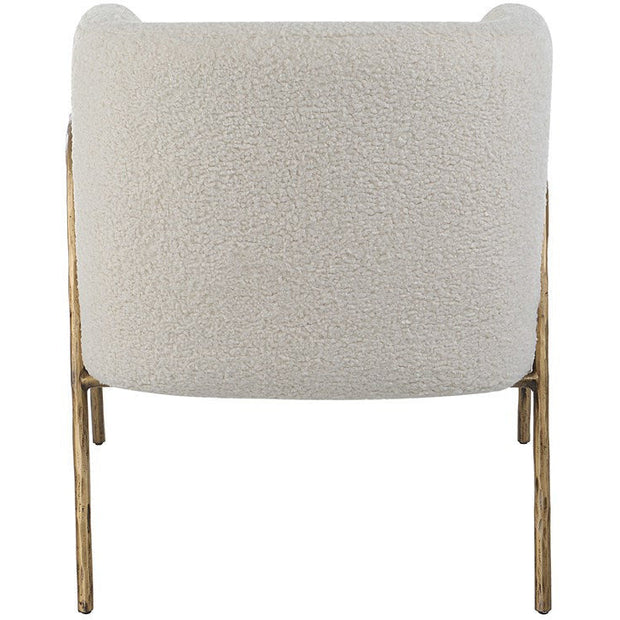 Uttermost Jacobsen Off-White Faux Shearling Barrel Accent Chair