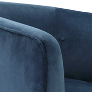 Uttermost Mallorie Ink Blue Velvet Barrel Swivel Chair