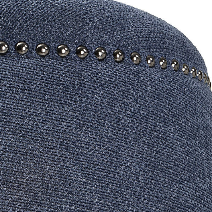 Uttermost Gumdrop Plush Denim Blue Chenille Round Ottoman