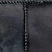 Surya Ranger Modern Hair On Hide Charcoal Gray Leather Pouf Ottoman RGPF-002