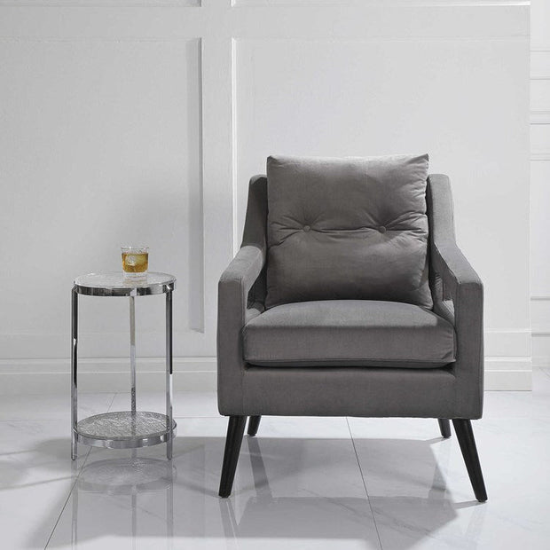 Uttermost O’Brian Smoke Gray Velvet Contemporary Armchair