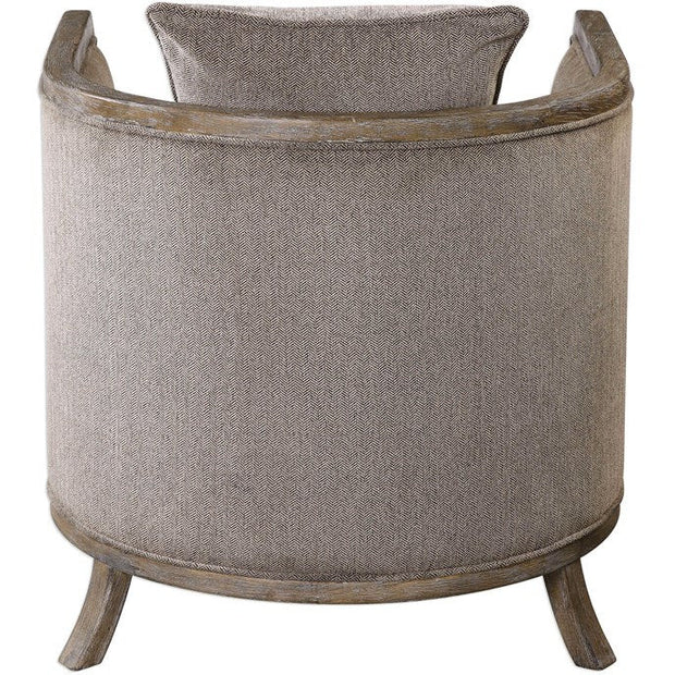 Uttermost Viaggio Gray Chenille Barrel Back Tub Chair