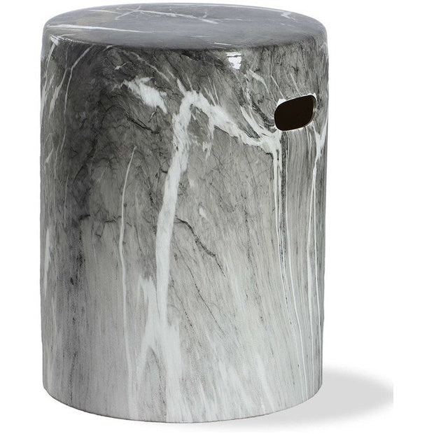 Uttermost Marvel Black & White Marbled Finish Ceramic Garden Stool