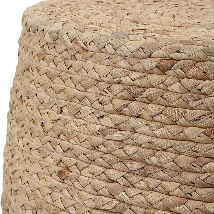 Uttermost Resort Natural Braided Straw Coastal Round Accent Stool