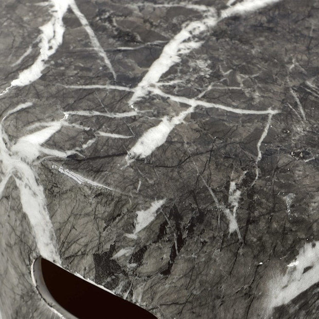Uttermost Marvel Black & White Marbled Finish Ceramic Garden Stool