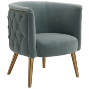 Uttermost Haider Slate Blue Velvet Barrel Accent Chair
