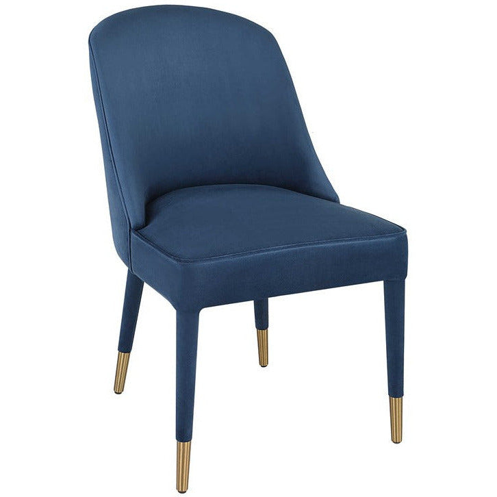 Uttermost Brie Sapphire Blue Velvet Modern Dining Chairs Set of 2