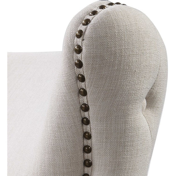 Uttermost Donya Cream Linen Accent Chair With Button Tufted Back