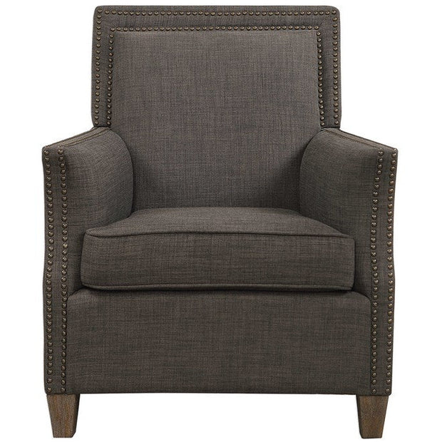 Uttermost Darick Charcoal Gray Linen Modern Club Chair