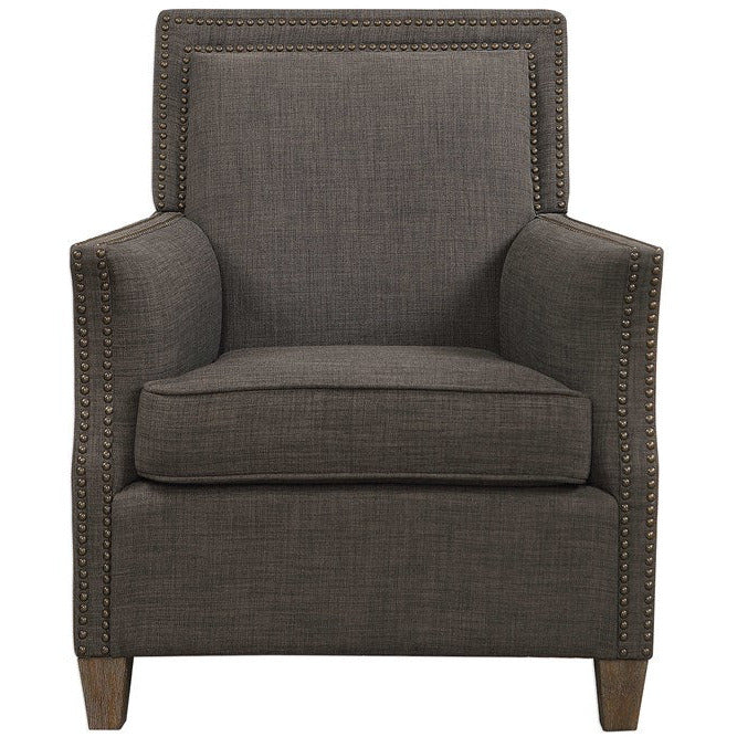 Uttermost Darick Charcoal Gray Linen Modern Club Chair