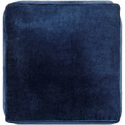 Surya Modern Blue Cotton Velvet Pouf Ottoman CVPF-019