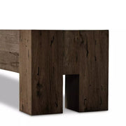Four Hands Abaso Large Accent Bench ~ Ebony Rustic Wormwood Oak Wood Finish