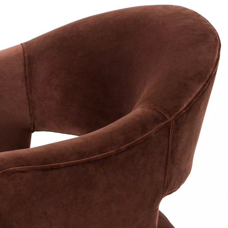 Four Hands Adara Desk Chair ~ Surrey Auburn Velvet Upholstered Performance Fabric