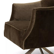 Four Hands Adara Desk Chair ~ Surrey Olive Velvet Upholstered Performance Fabric