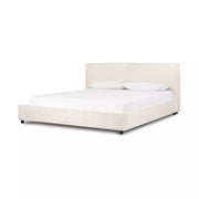 Four Hands Aidan Low Profile Bed ~ Plushtone Linen Upholstered Queen Size Bed
