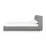 Four Hands Aidan Low Profile Bed ~ Pebble Pewter Upholstered King Size Bed