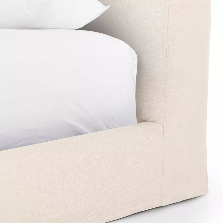 Four Hands Aidan Low Profile Slipcover Bed ~ Brussels Natural Belgian Linen King Size Bed
