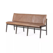 Four Hands Alice Channeled Dining Bench ~ Sonoma Chestnut Top Grain Leather