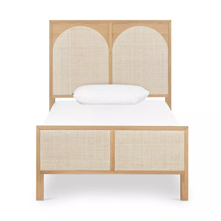 Four Hands Allegra Bed ~ Honey Oak with Light Natural Cane Twin Size Bed