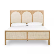 Four Hands Allegra Bed ~ Honey Oak with Light Natural Cane Queen Size Bed