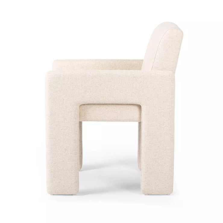 Four Hands Amur Dining Armchair ~ Antwerp Natural Upholstered Performance Fabric