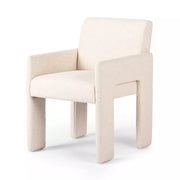 Four Hands Amur Dining Armchair ~ Antwerp Natural Upholstered Performance Fabric