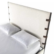Four Hands Anderson Bed ~ Knoll Natural Cream Boucle Upholstered King Size Bed
