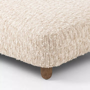 Four Hands Aniston Shearling Rectangle Ottoman ~ Solema Cream Upholstered Faux Mongolian Shearling Fur