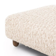 Four Hands Aniston Shearling Rectangle Ottoman ~ Solema Cream Upholstered Faux Mongolian Shearling Fur