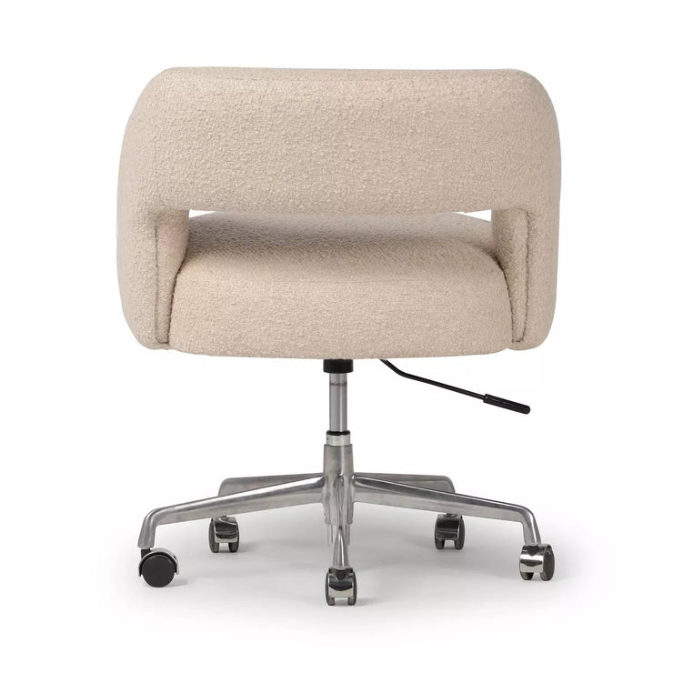 Four Hands Anne Desk Chair With Casters ~ Lisbon Cream Upholstered Performance Fabric