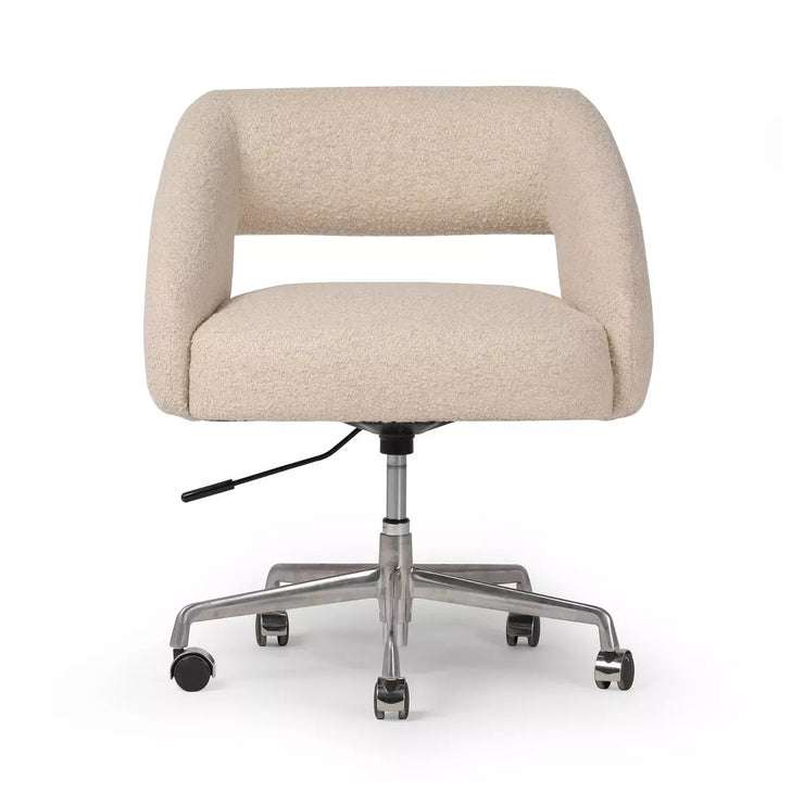 Four Hands Anne Desk Chair With Casters ~ Lisbon Cream Upholstered Performance Fabric