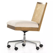 Four Hands Antonia Cane Armless Desk Chair With Casters ~ Savile Performance Fabric Seat