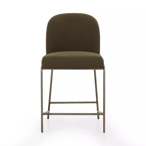 Four Hands Astrud Counter Stool ~ Olive Boucle Upholstered Performance Fabric