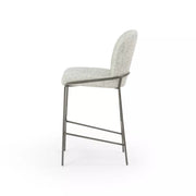 Four Hands Astrud Bar Stool ~ Lyon Pewter Upholstered Performance Fabric