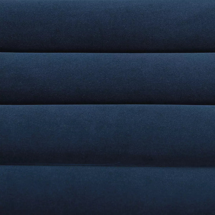 Four Hands Augustine Channeled Bench ~ Sapphire Navy Upholstered Velvet Fabric