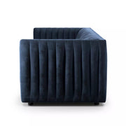 Four Hands Augustine Channeled Sofa ~ Sapphire Navy Upholstered Velvet Fabric