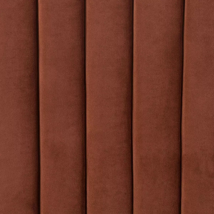 Four Hands Augustine Channeled Sofa 88” ~ Surrey Auburn Upholstered Velvet Fabric