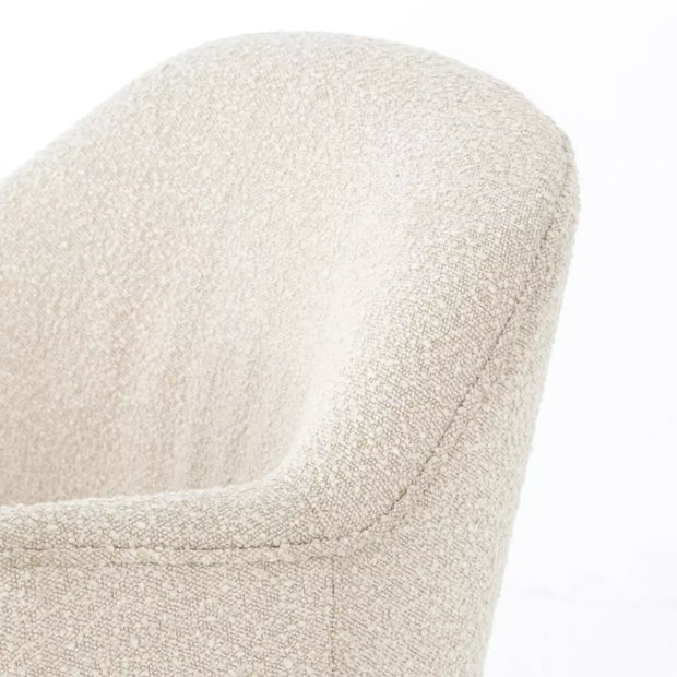 Four Hands Aurora Swivel Chair ~ Knoll Natural Boucle Upholstered Performance Fabric