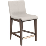Uttermost Klemens Linen Performance Fabric Seat With Light Walnut Birch Wood Base Counter Stool