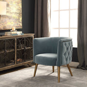 Uttermost Haider Slate Blue Velvet Barrel Accent Chair
