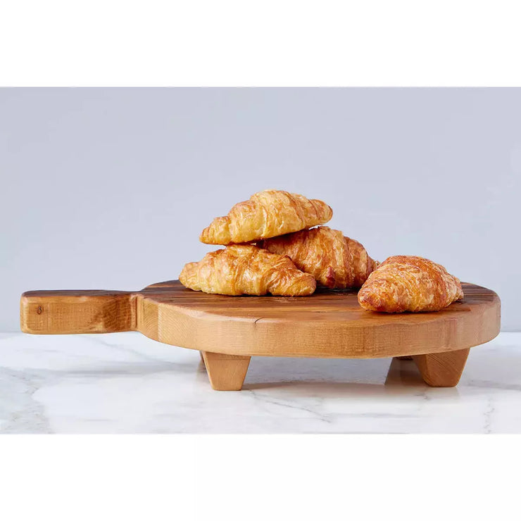 etúHOME Classic Round Footed Reclaimed Wood Serving Board
