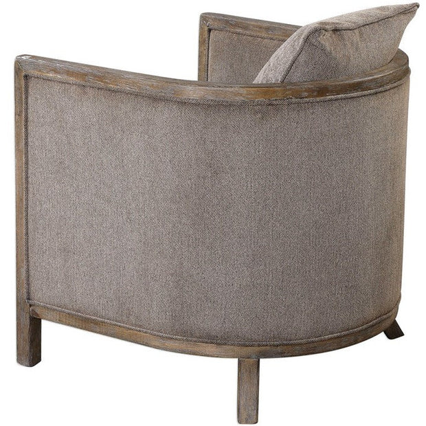 Uttermost Viaggio Gray Chenille Barrel Back Tub Chair