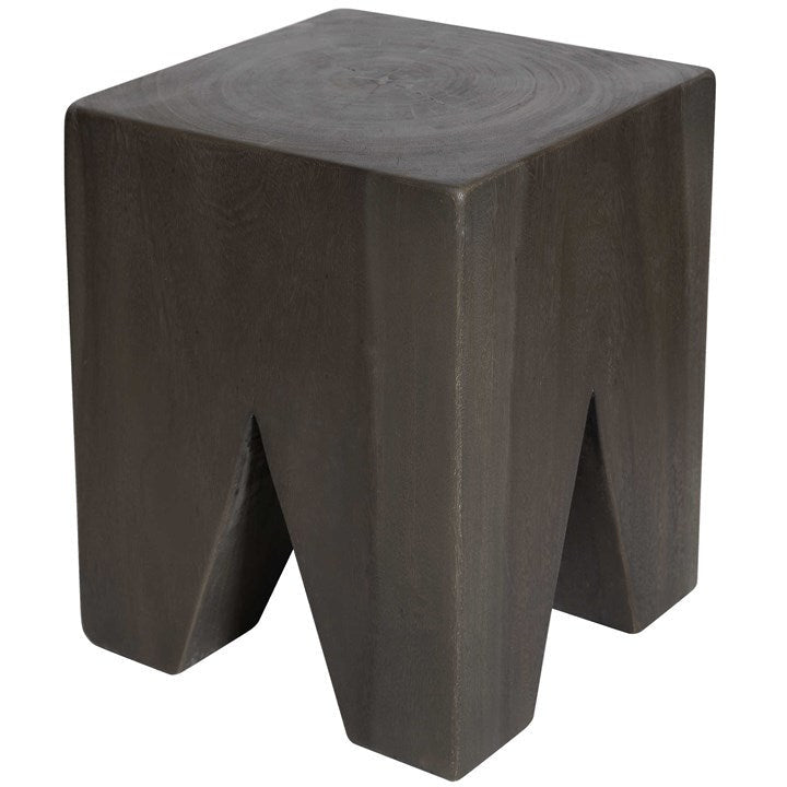 Uttermost Armin Dark Gray Wood Accent Stool