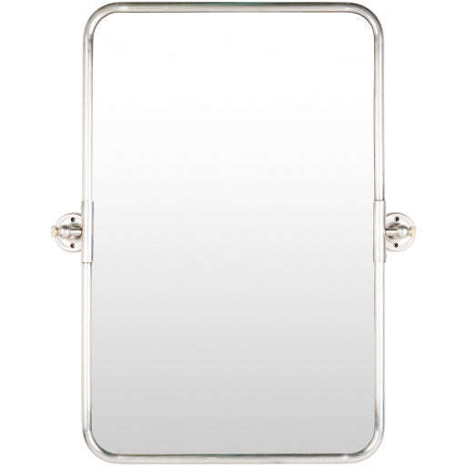 Surya Wall Decor & Mirrors Burnish Modern Bathroom Wall Mirror Silver Finish BUN-001 Multiple Sizes Available