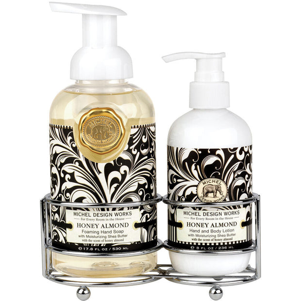 Michel Design Works Honey Almond Handcare Caddy With Hand Soap & Lotion