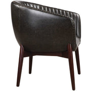 Uttermost Anders Channel-Stitched Faux Leather Onyx Accent Chair