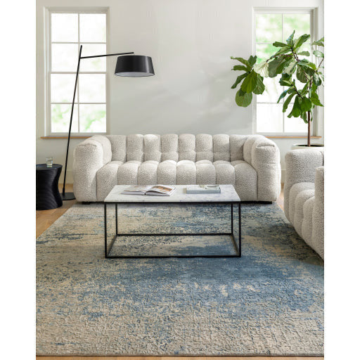 Surya Aryaa Modern White Marble Top With Black Metal Base Coffee Table YAA-001