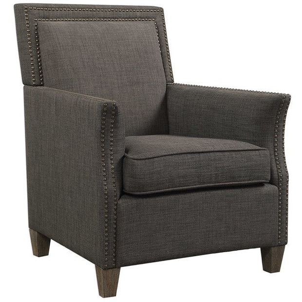 Uttermost Darick Charcoal Gray Linen Modern Club Chair